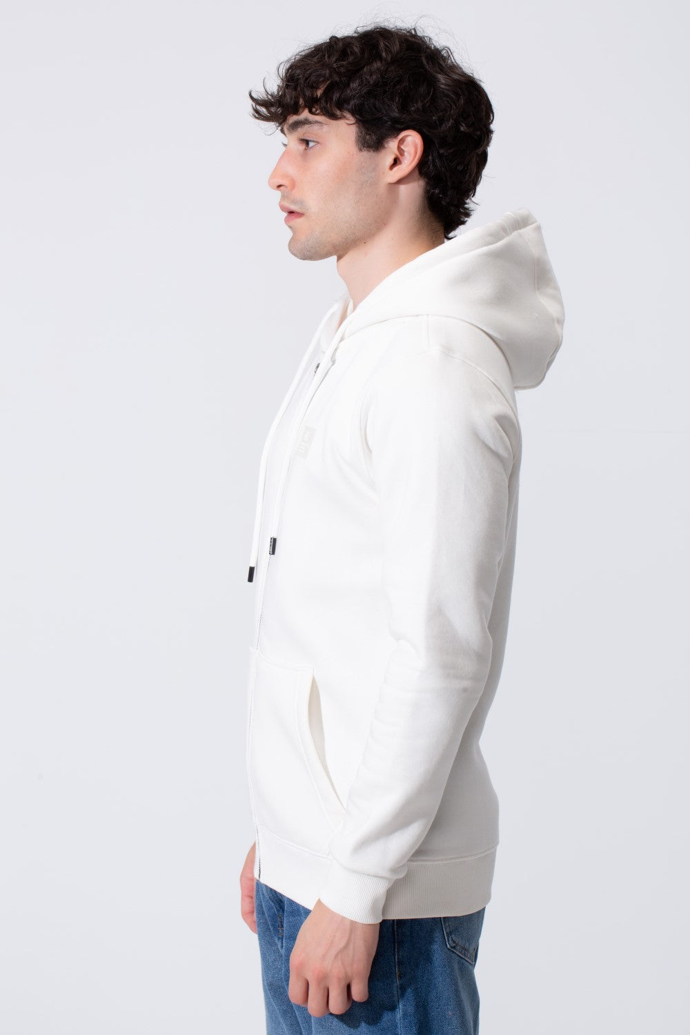Men's Tomato Slim Fit Hood Sweatshirt With Full Front Zipper And Pockets
