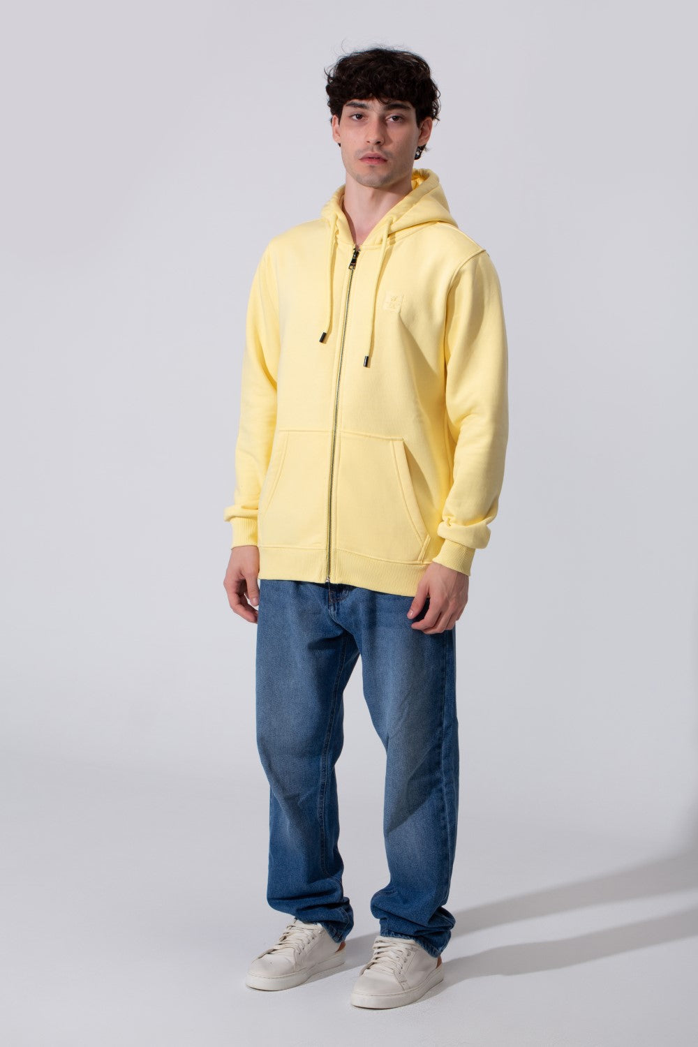 Men's Tomato Slim Fit Hood Sweatshirt With Full Front Zipper And Pockets