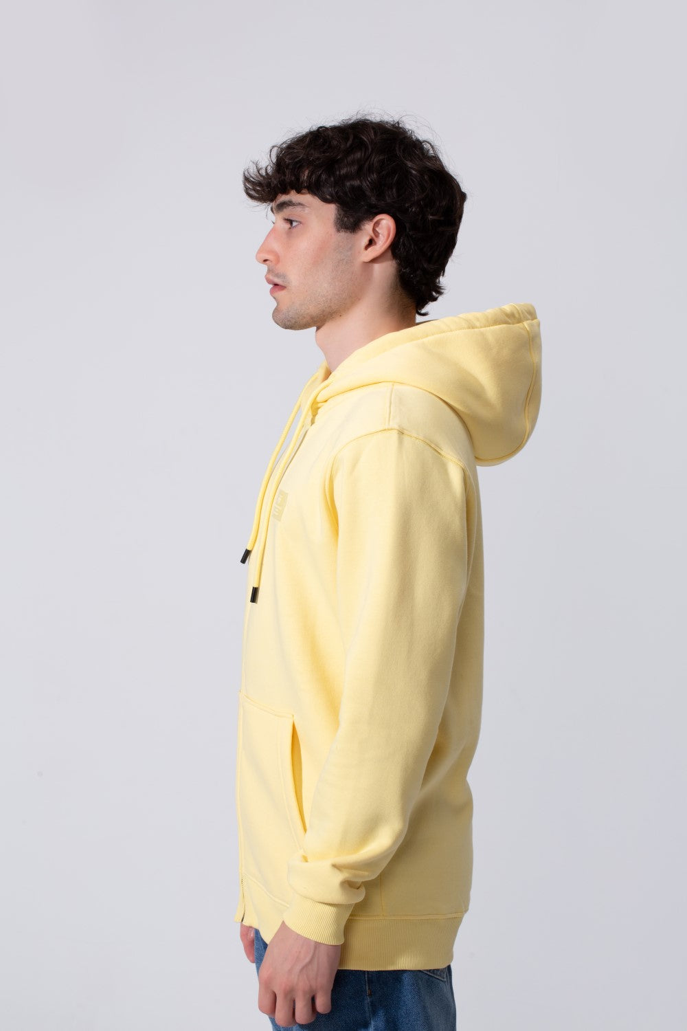 Men's Tomato Slim Fit Hood Sweatshirt With Full Front Zipper And Pockets