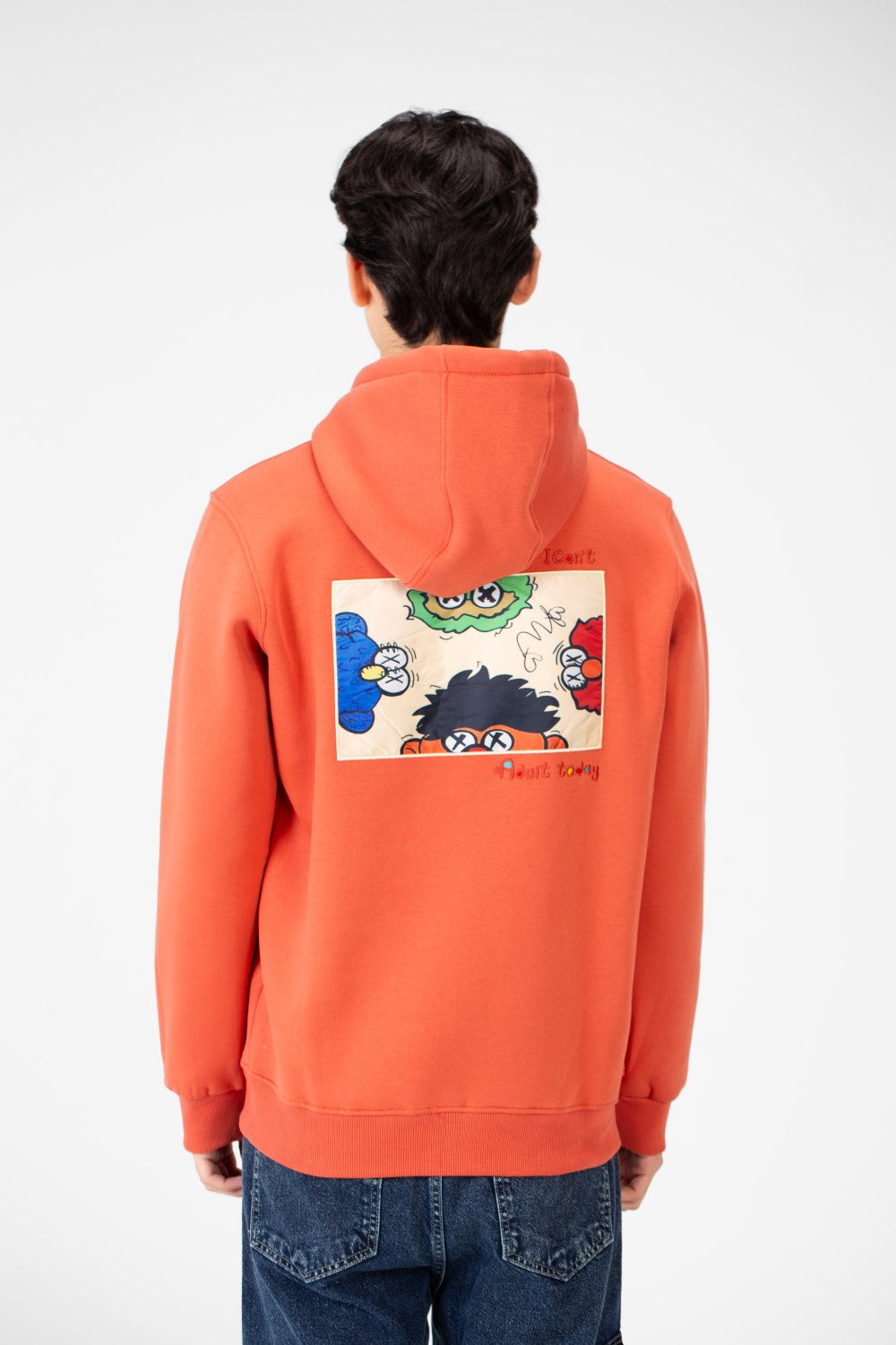 Men's Printed Hood Sweatshirt With Full Zipper Closure