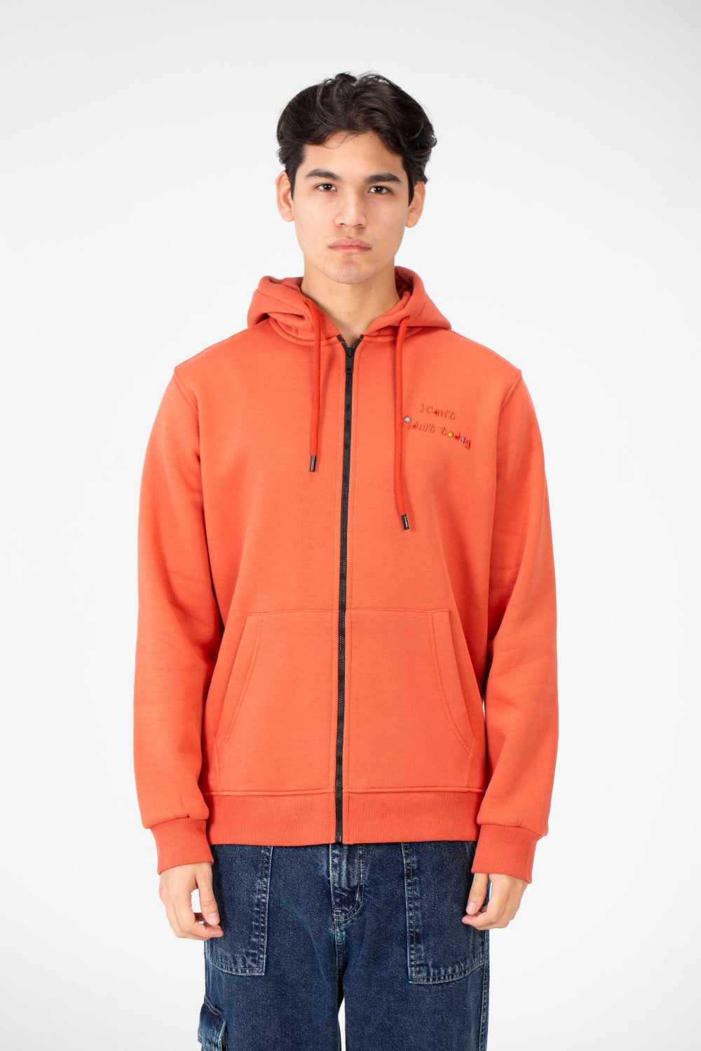 Men's Printed Hood Sweatshirt With Full Zipper Closure