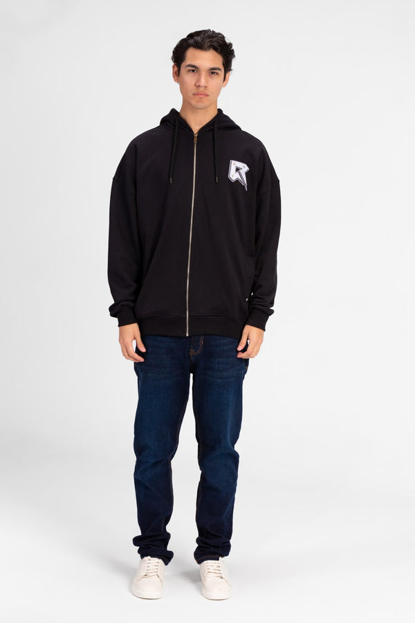 Men's Basic Oversized Full Front Zip Sweatshirt