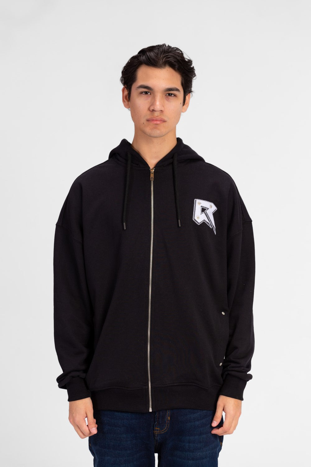 Men's Basic Oversized Full Front Zip Sweatshirt