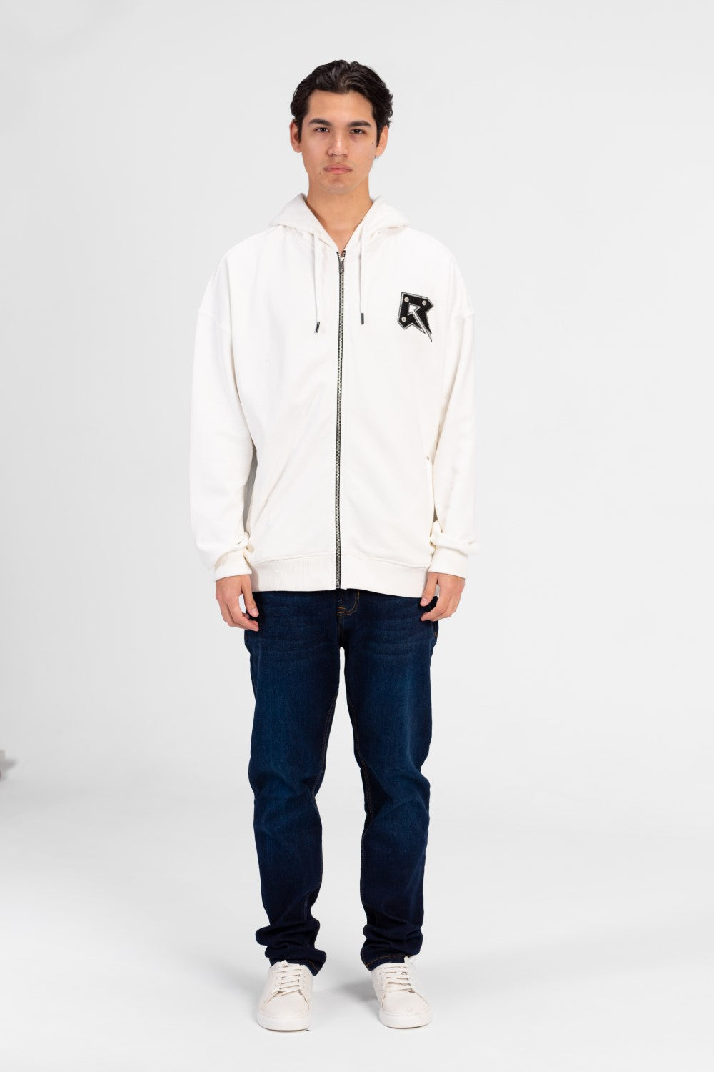 Men's Basic Oversized Full Front Zip Sweatshirt