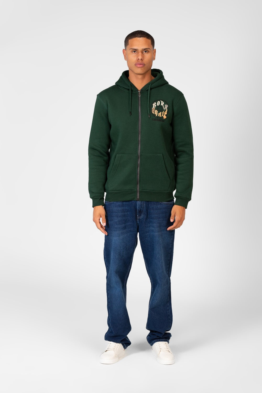 Men's Hood Sweatshirt With Full Front Zipper