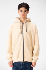 Men's Oversized Basic Hood Sweatshirt With Full Zippers