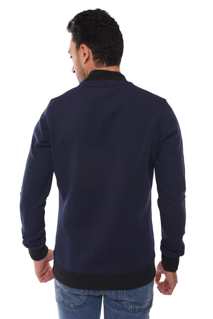 Men's Slim Fit Full Zipper Basic Sweatshirt