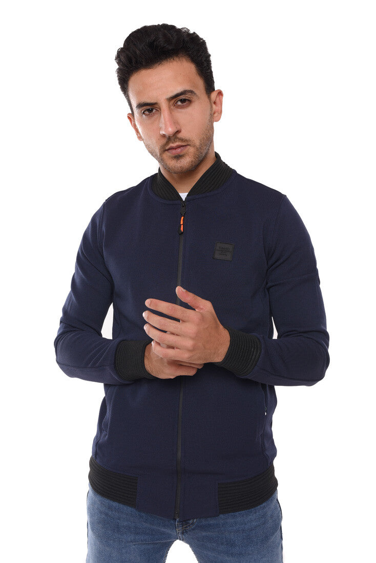Men's Slim Fit Full Zipper Basic Sweatshirt