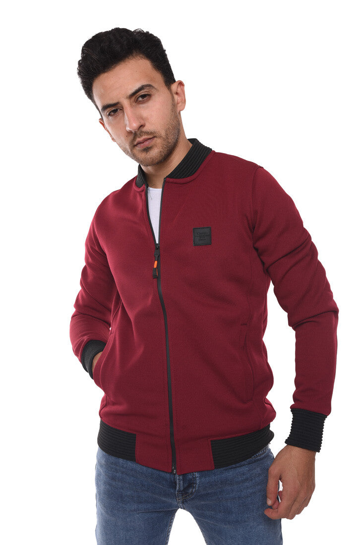 Men's Slim Fit Full Zipper Basic Sweatshirt
