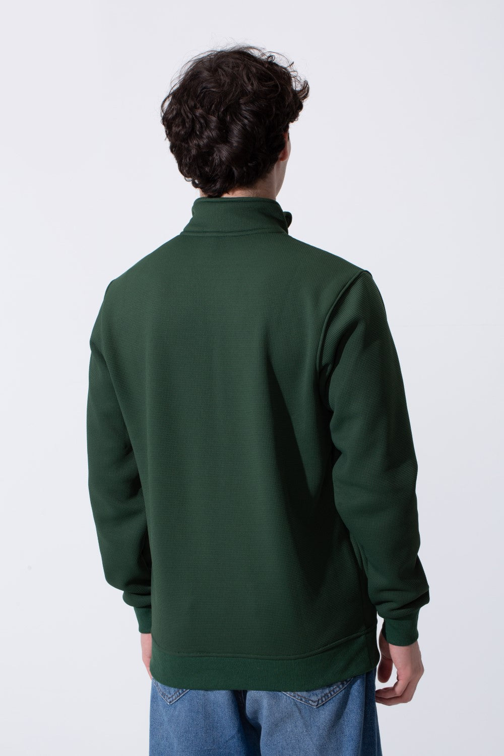 Men's Basic Half-Zip Slim Fit Long Sleeve Sweatshirt
