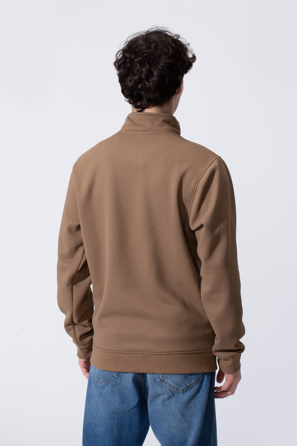 Men's Basic Half-Zip Slim Fit Long Sleeve Sweatshirt
