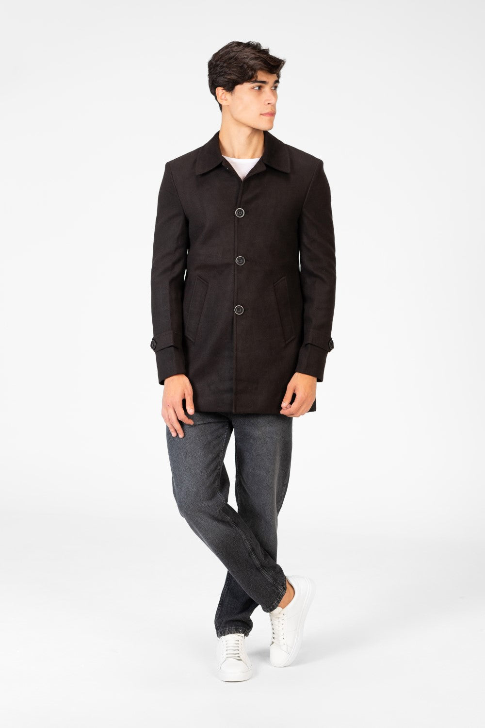 Men's Gogh Coat With Buttons And Front Pockets