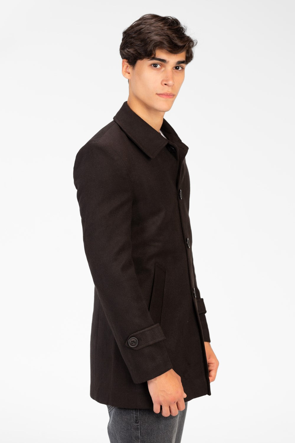 Men's Gogh Coat With Buttons And Front Pockets