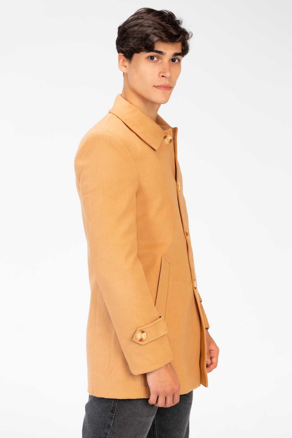 Men's Gogh Coat With Buttons And Front Pockets