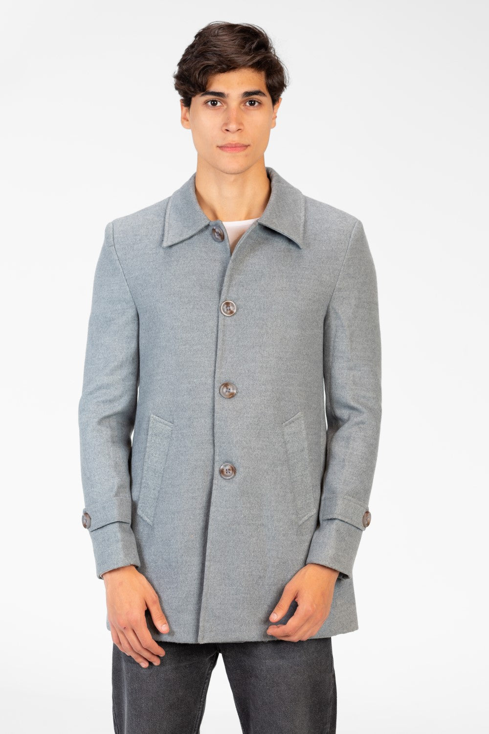 Men's Gogh Coat With Buttons And Front Pockets