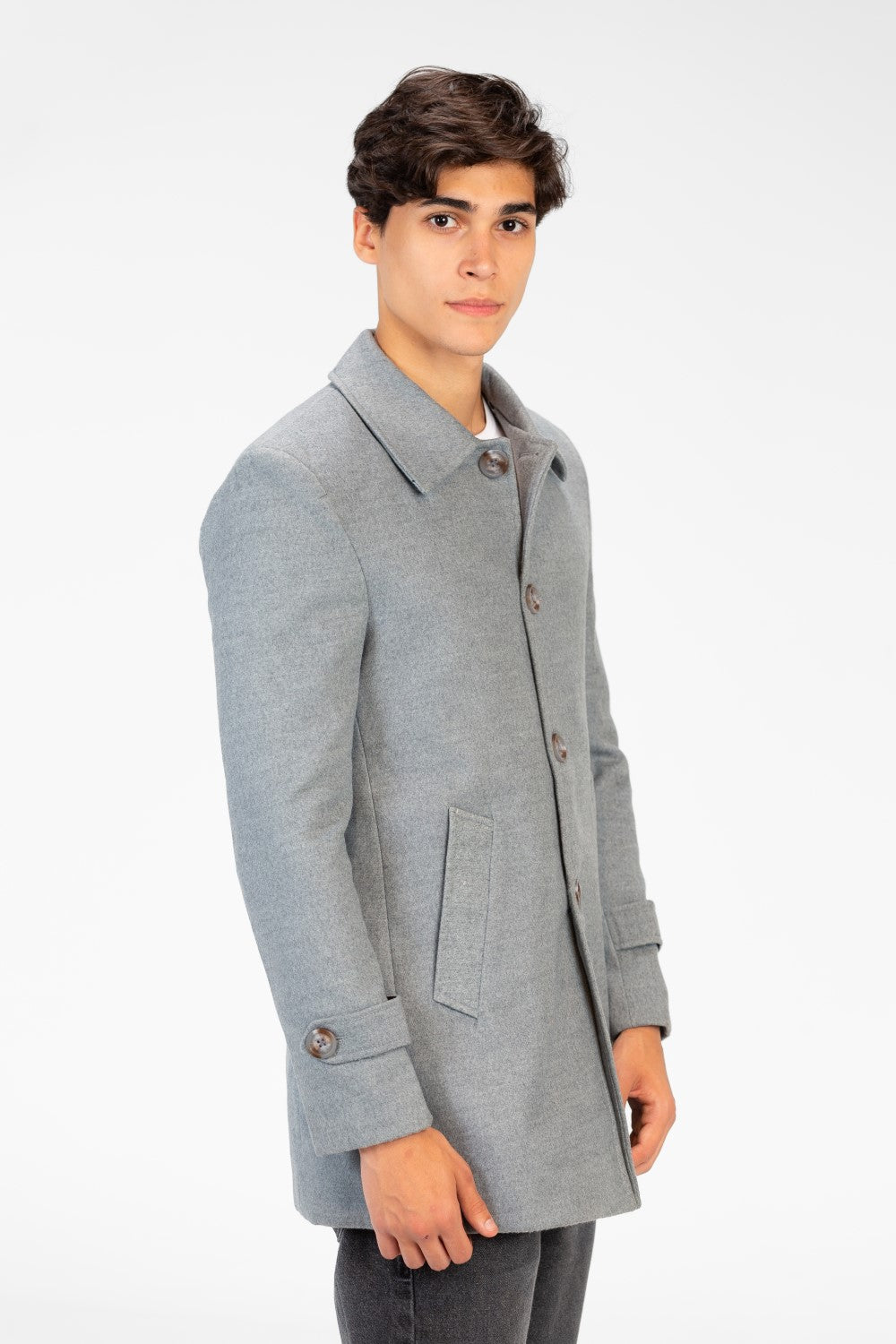 Men's Gogh Coat With Buttons And Front Pockets