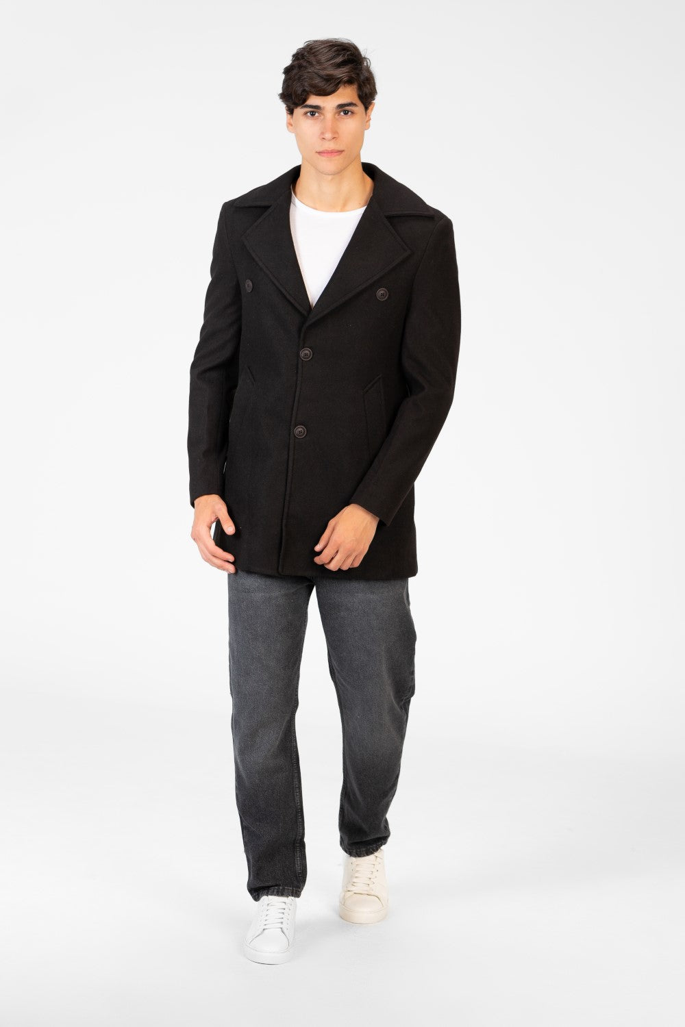 Men's Long Gogh Coat With Long Sleeves And Pockets