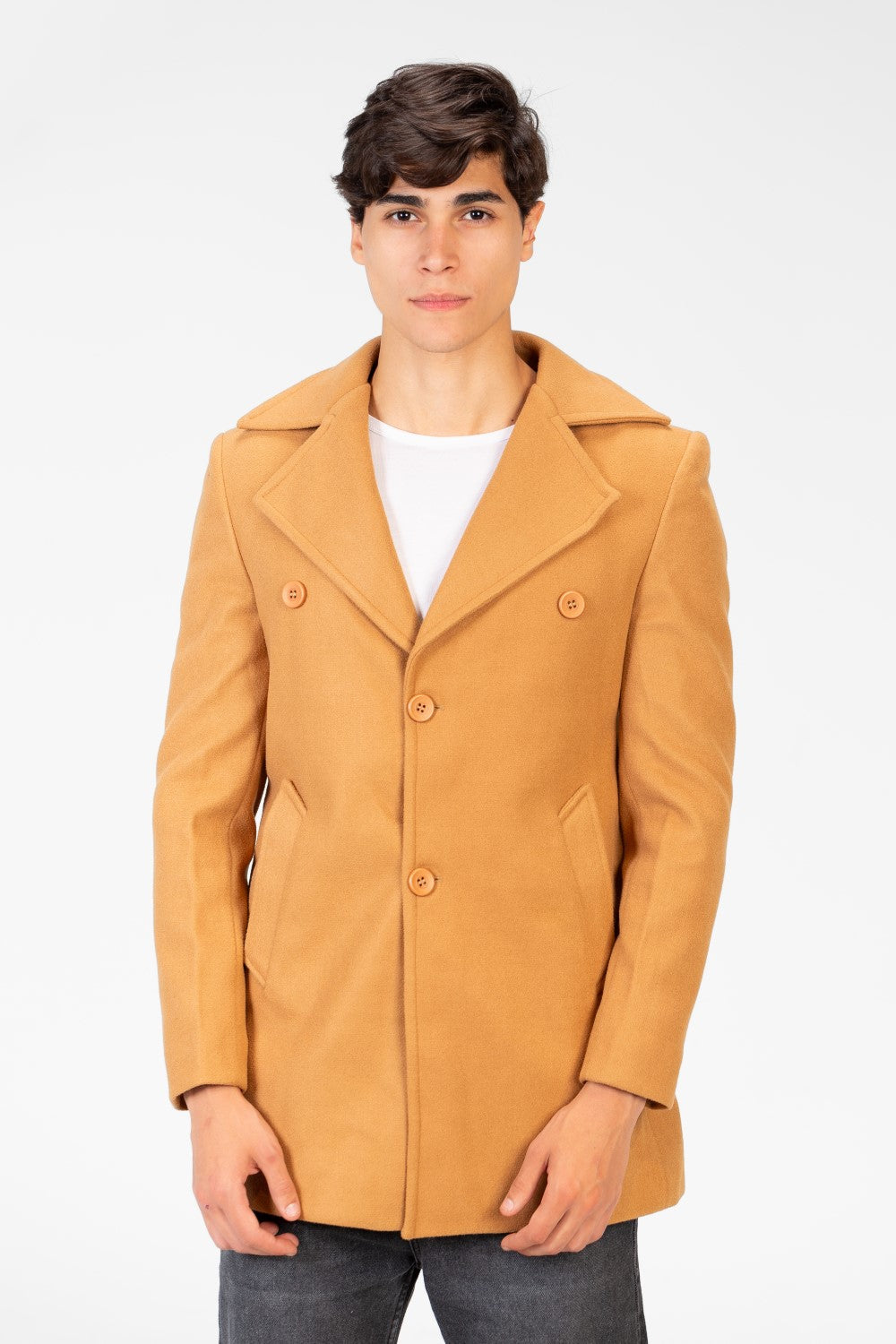 Men's Long Gogh Coat With Long Sleeves And Pockets