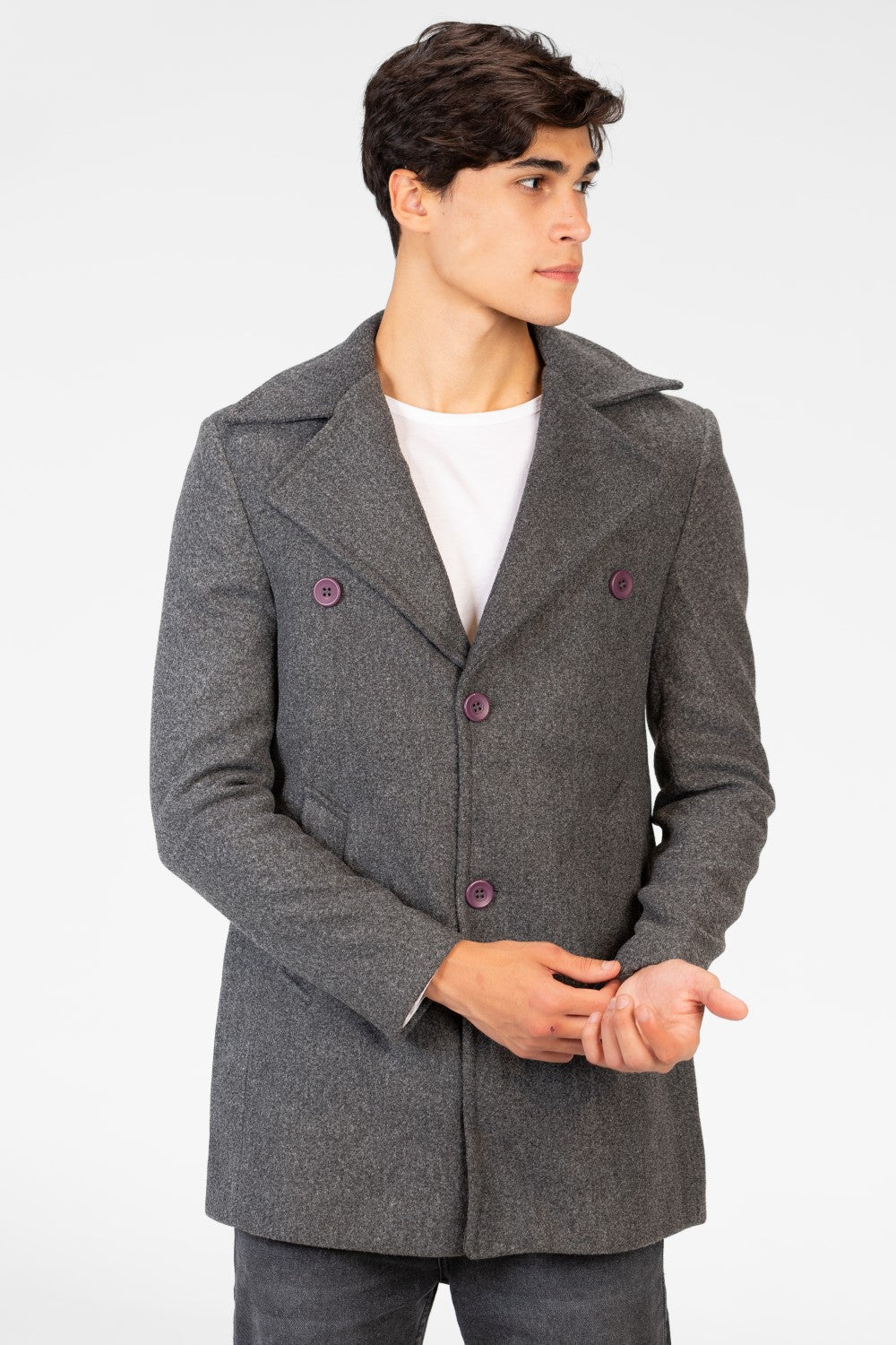 Men's Long Gogh Coat With Long Sleeves And Pockets