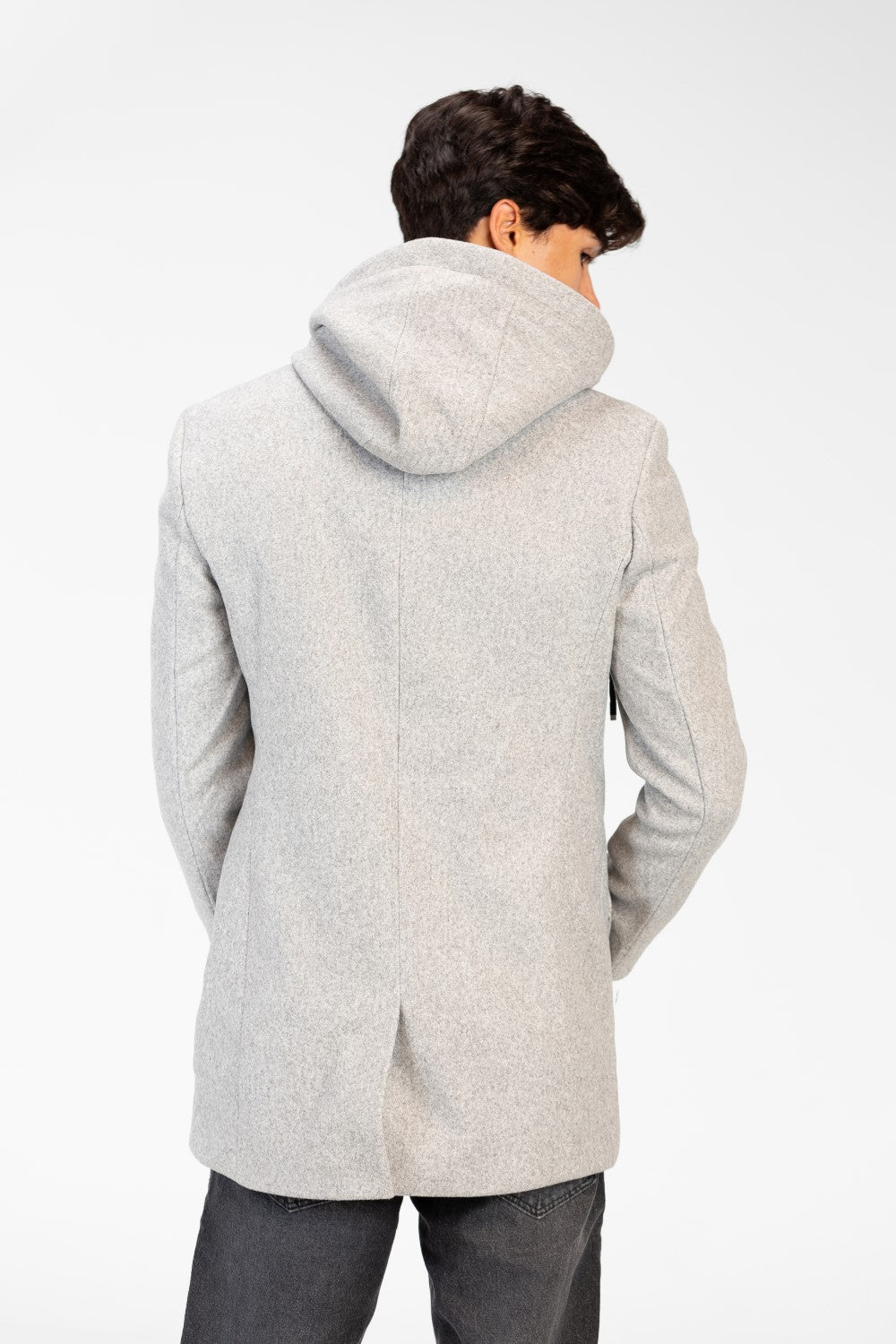 Men's Long Hooded Coat With Long Sleeves