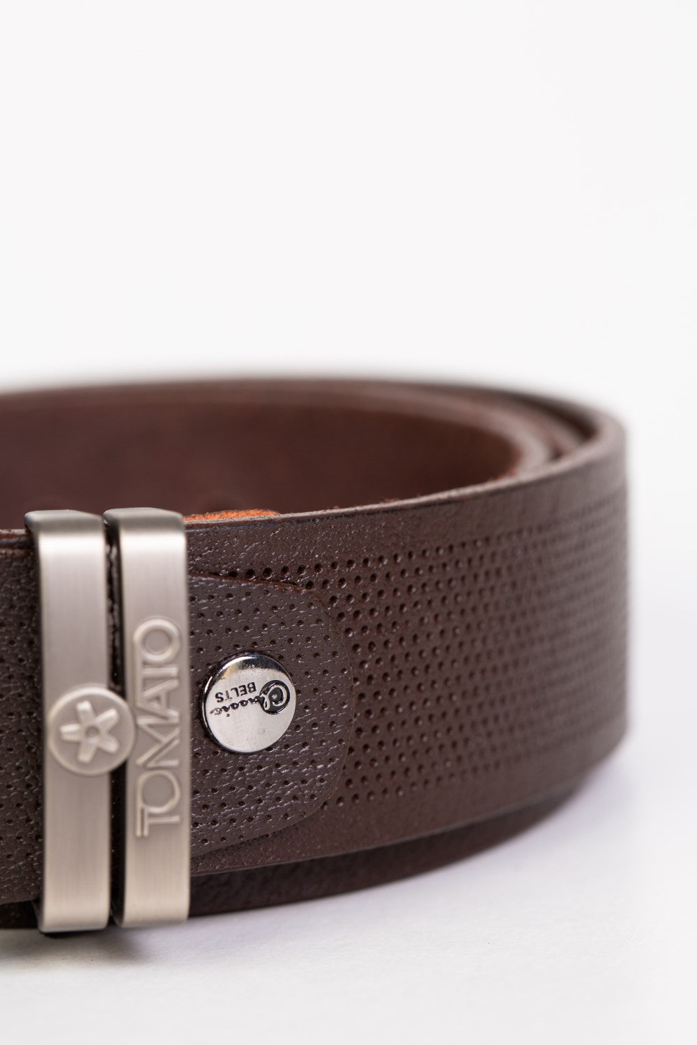 حزام جلد كاجوال رجالي من Tomato مع ثقوب نقطية