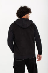 Men's Hooded Full Zipper Basic With Front & Side Pockets Padded Sweatshirt