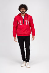 Men's Casual Half Zipper Front Printed Waterproof Sweatshirt