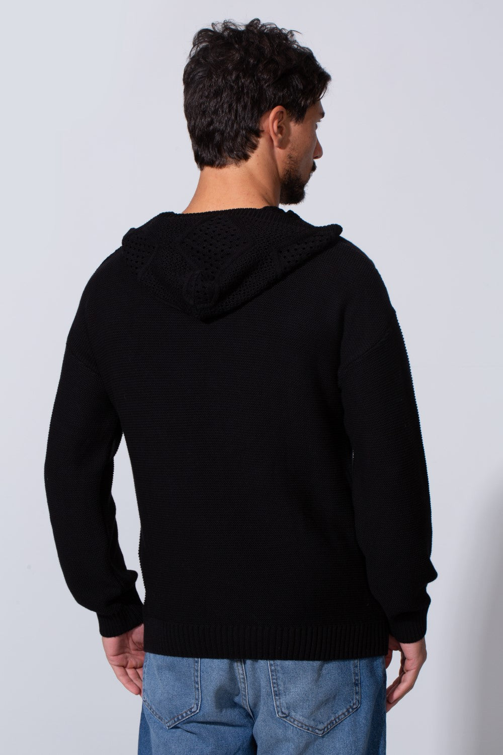 Men's Slim Fit Cotton Transparent Hood Pullover With Long Sleeves
