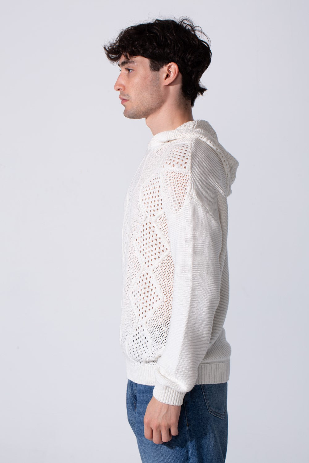 Men's Slim Fit Cotton Transparent Hood Pullover With Long Sleeves