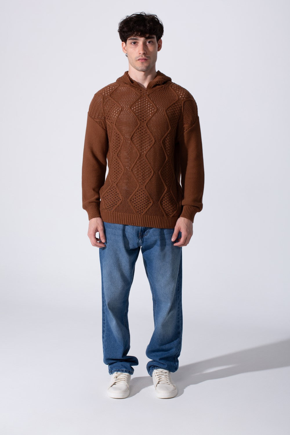 Men's Slim Fit Cotton Transparent Hood Pullover With Long Sleeves