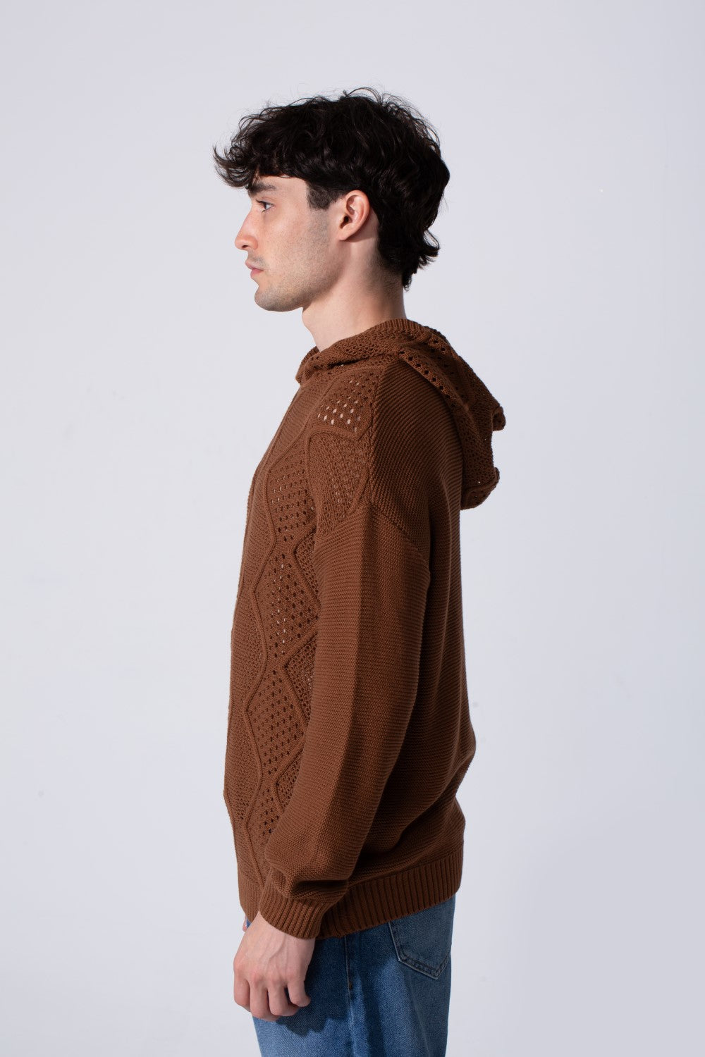 Men's Slim Fit Cotton Transparent Hood Pullover With Long Sleeves