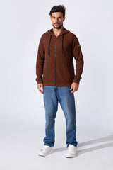 Men's Slim Fit Cotton Hood Pullover With Long Sleeves And Pockets