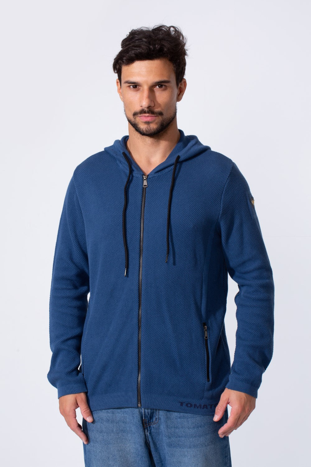 Men's Slim Fit Cotton Hood Pullover With Long Sleeves And Pockets