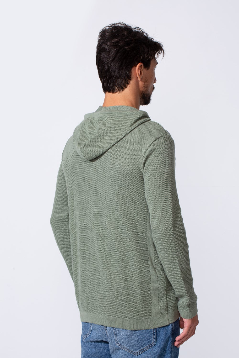 Men's Slim Fit Cotton Hood Pullover With Long Sleeves And Pockets
