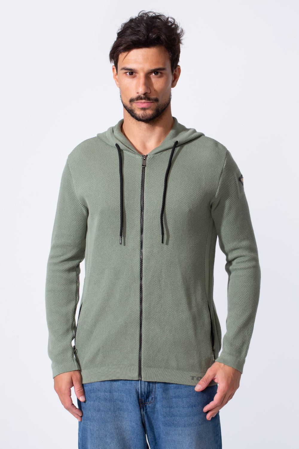 Men's Slim Fit Cotton Hood Pullover With Long Sleeves And Pockets