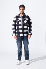 Men's Winter Wool Slim Fit Long Sleeves Shirt With Pockets