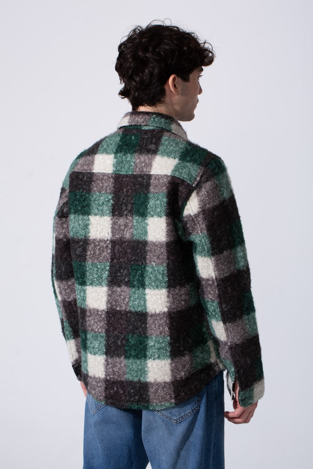 Men's Slim Fit Wool Winter Shirt With Long Sleeves And Front Pockets