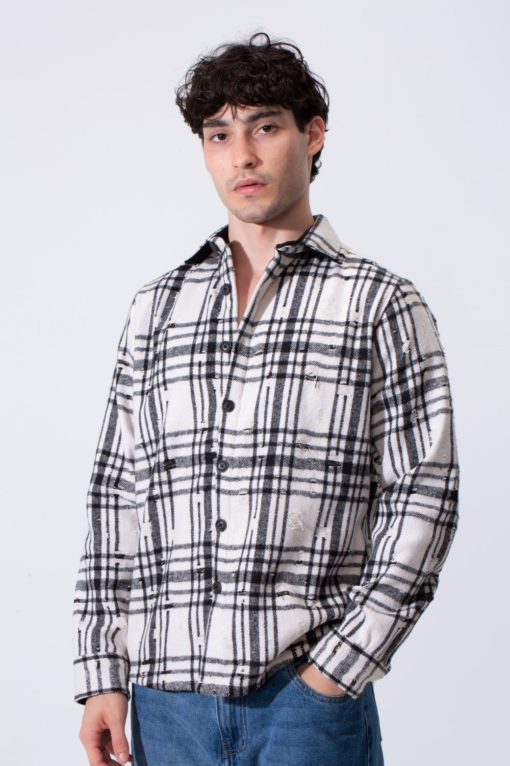 Men's Regular Fit Long Sleeves Winter Wool Shirt