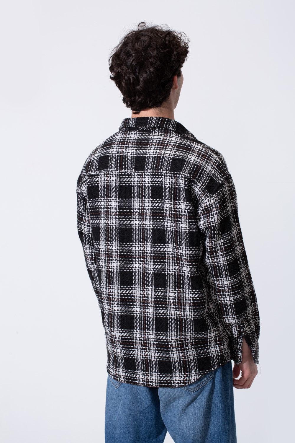 Men's Winter Wool Slim Fit Shirt With Front Pocket And Long Sleeves