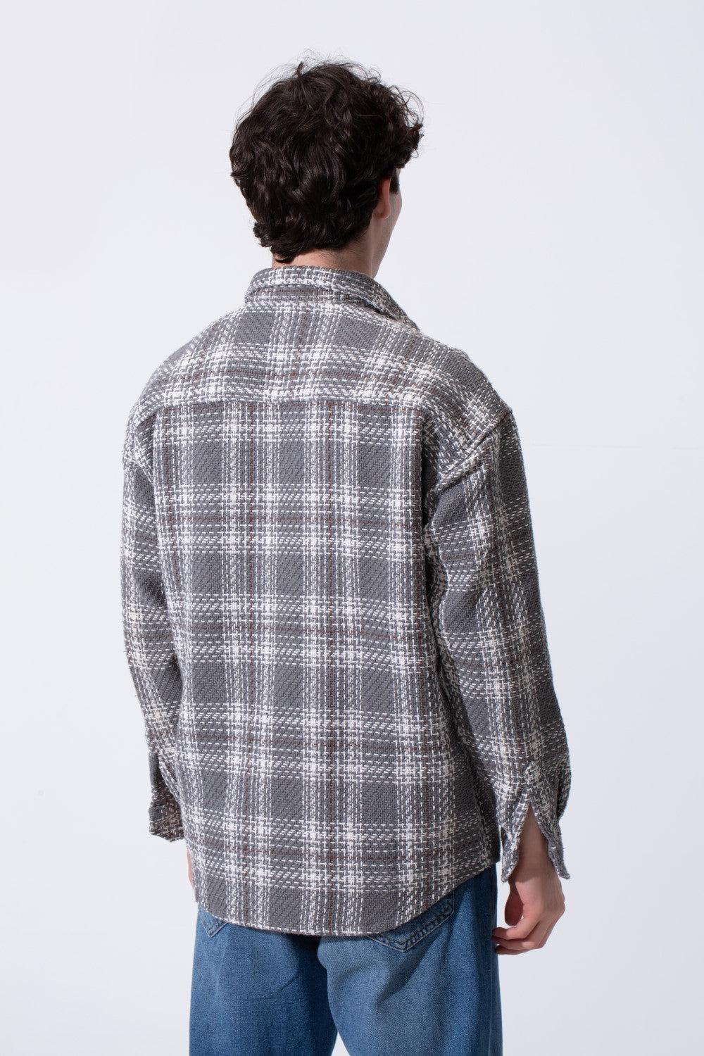 Men's Winter Wool Slim Fit Shirt With Front Pocket And Long Sleeves