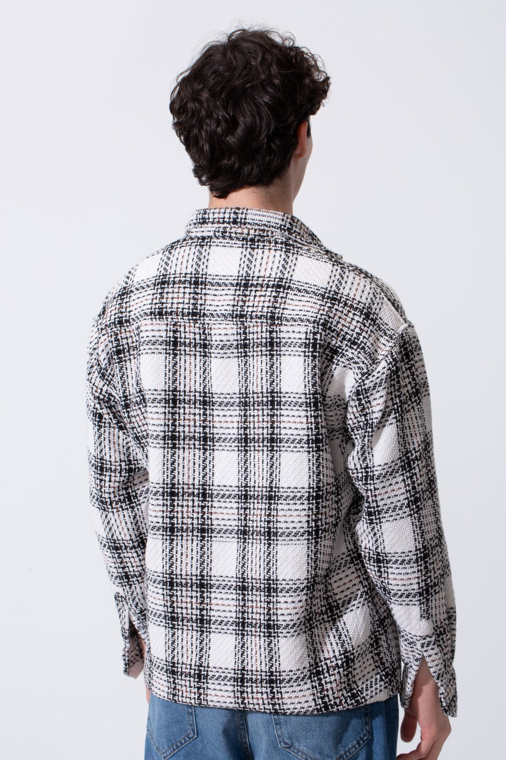 Men's Winter Wool Slim Fit Shirt With Front Pocket And Long Sleeves