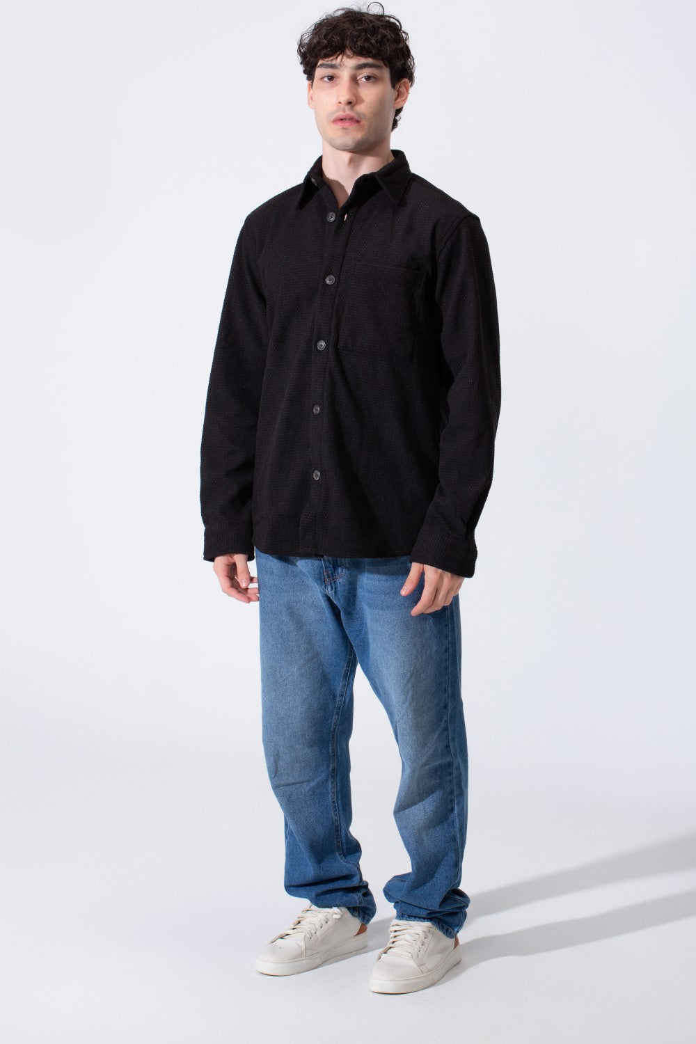 Men's Long Sleeved Winter Regular Fit Velvet Shirt