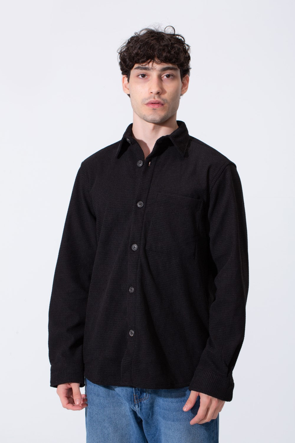 Men's Long Sleeved Winter Regular Fit Velvet Shirt