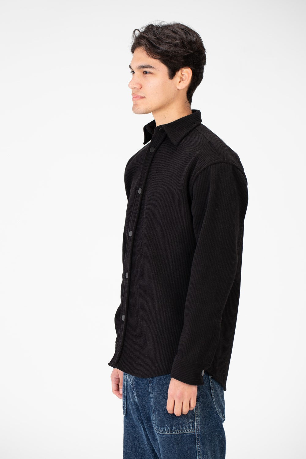 Men's Basic Winter Shirt In Practical and Comfortable Velvet Material