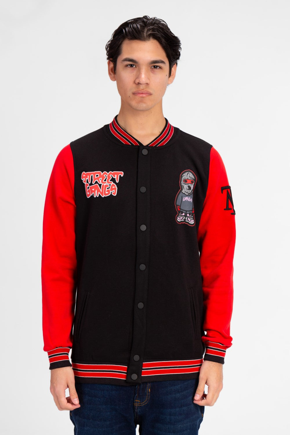 Men's Long Sleeve Printed Baseball Sweatshirt