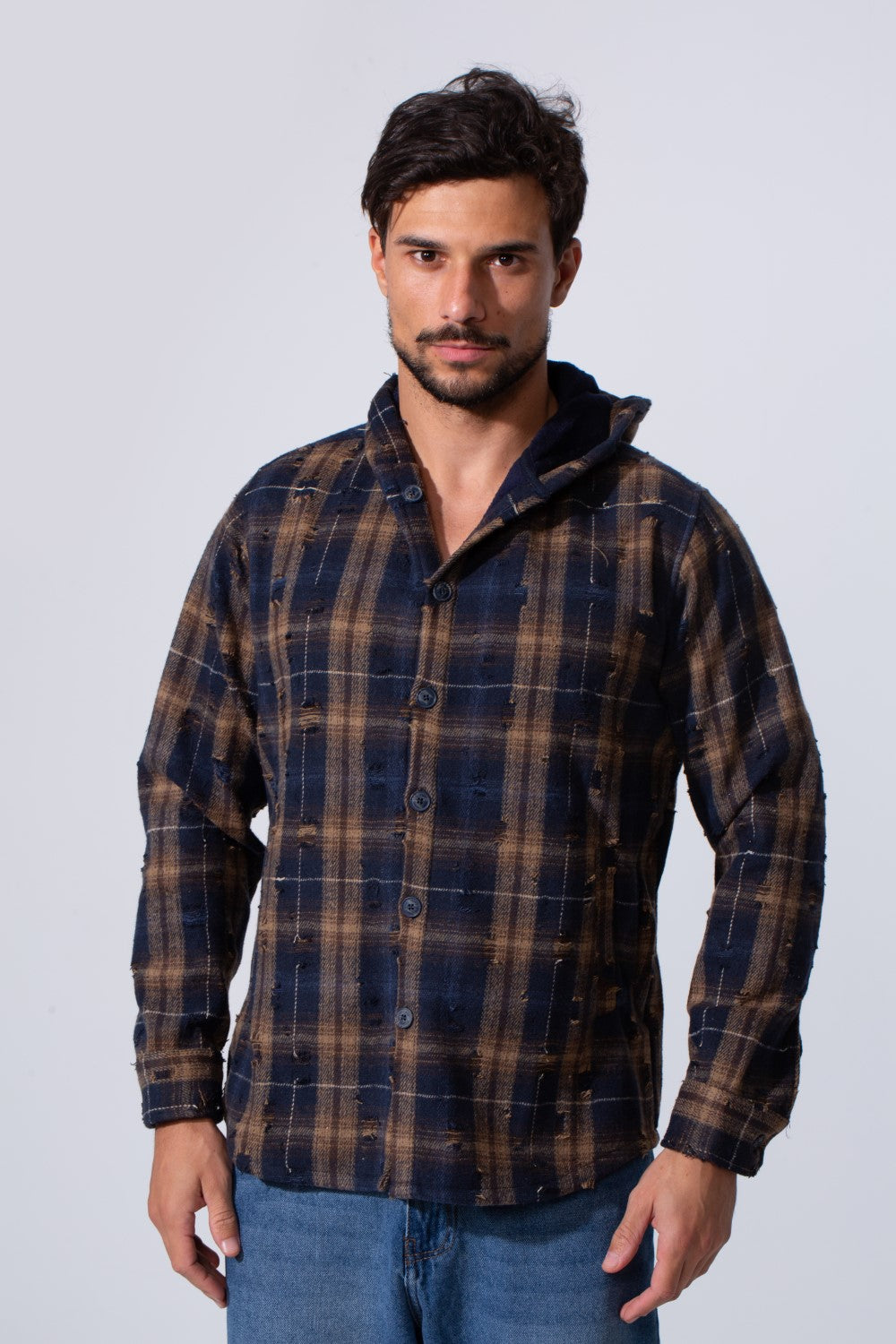 Men's Winter Padded Slim Fit Long Sleeve Shirt