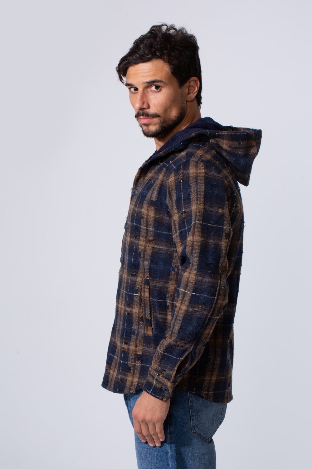 Men's Winter Padded Slim Fit Long Sleeve Shirt