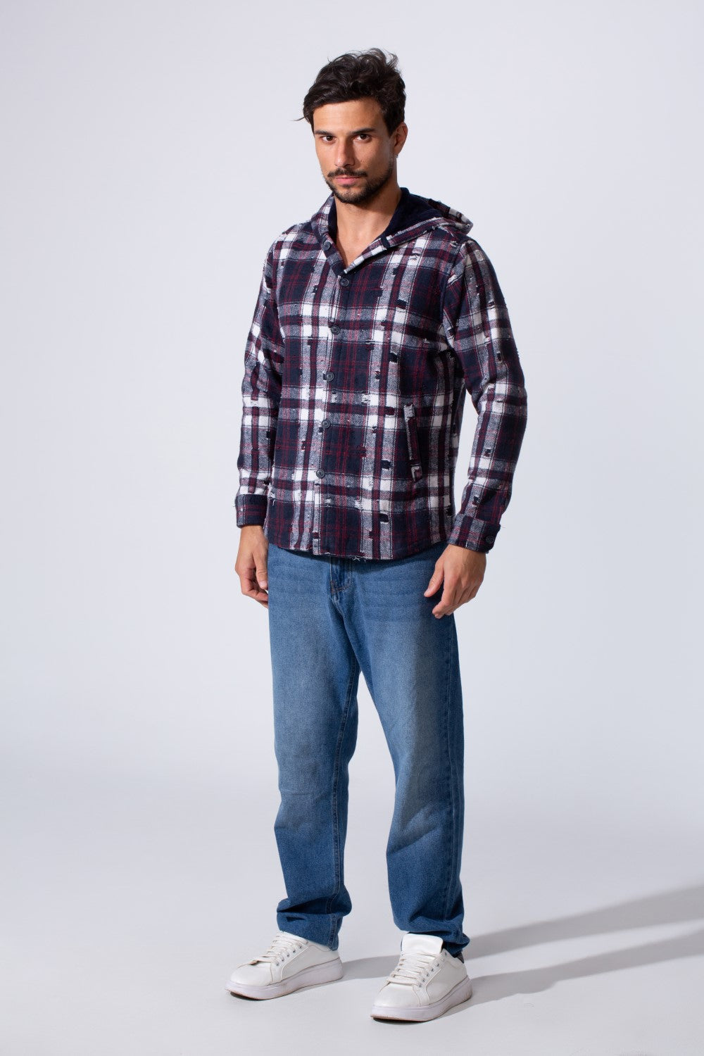 Men's Winter Padded Slim Fit Long Sleeve Shirt