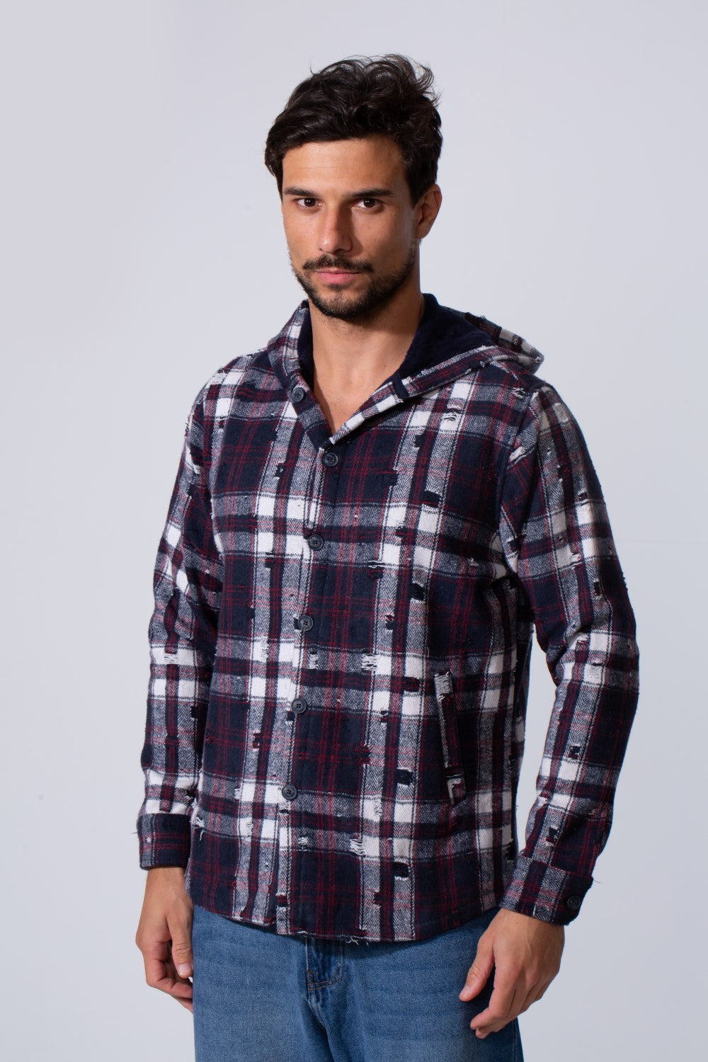 Men's Winter Padded Slim Fit Long Sleeve Shirt