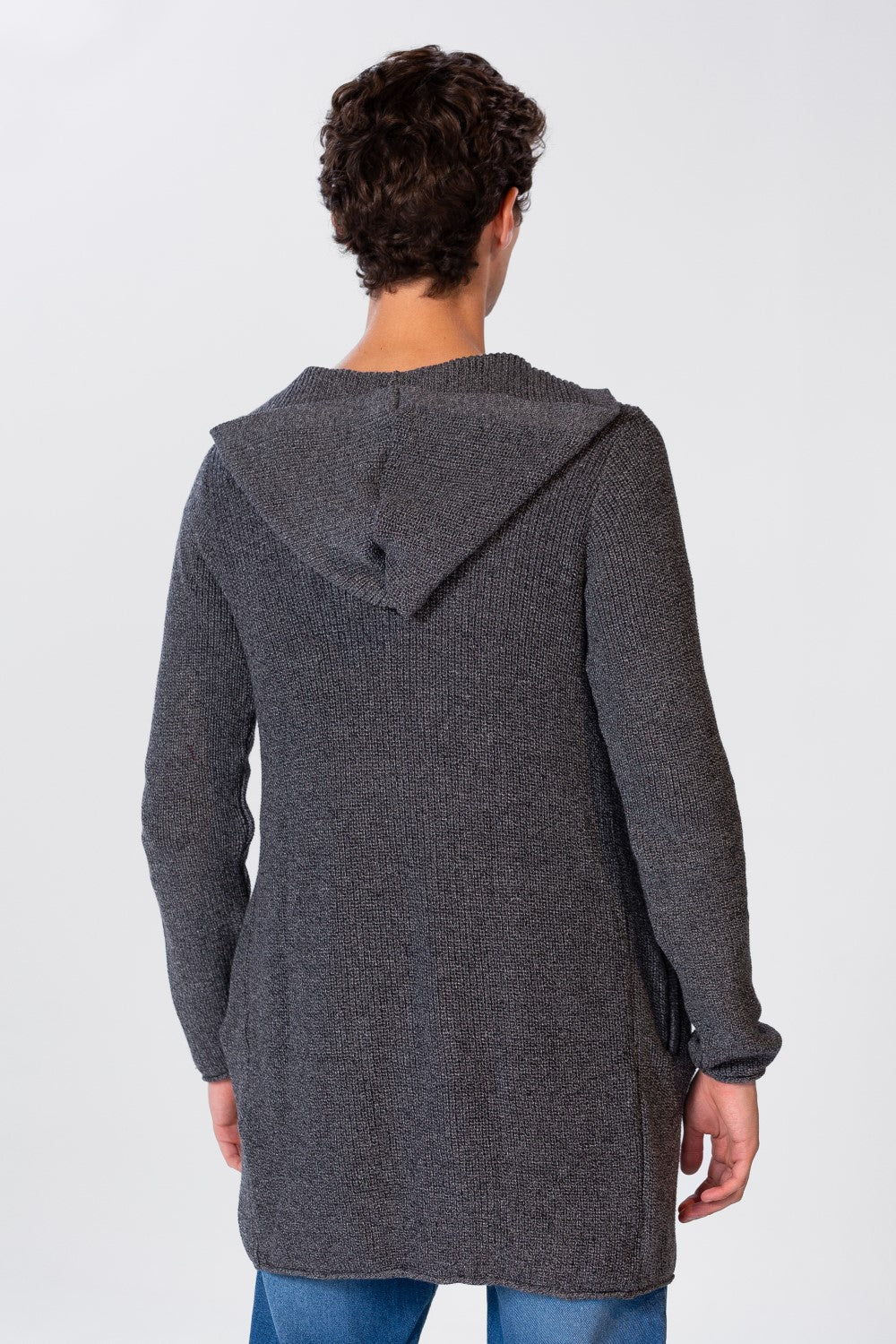 Men's Hooded Cotton Cardigan Pullover With Pockets